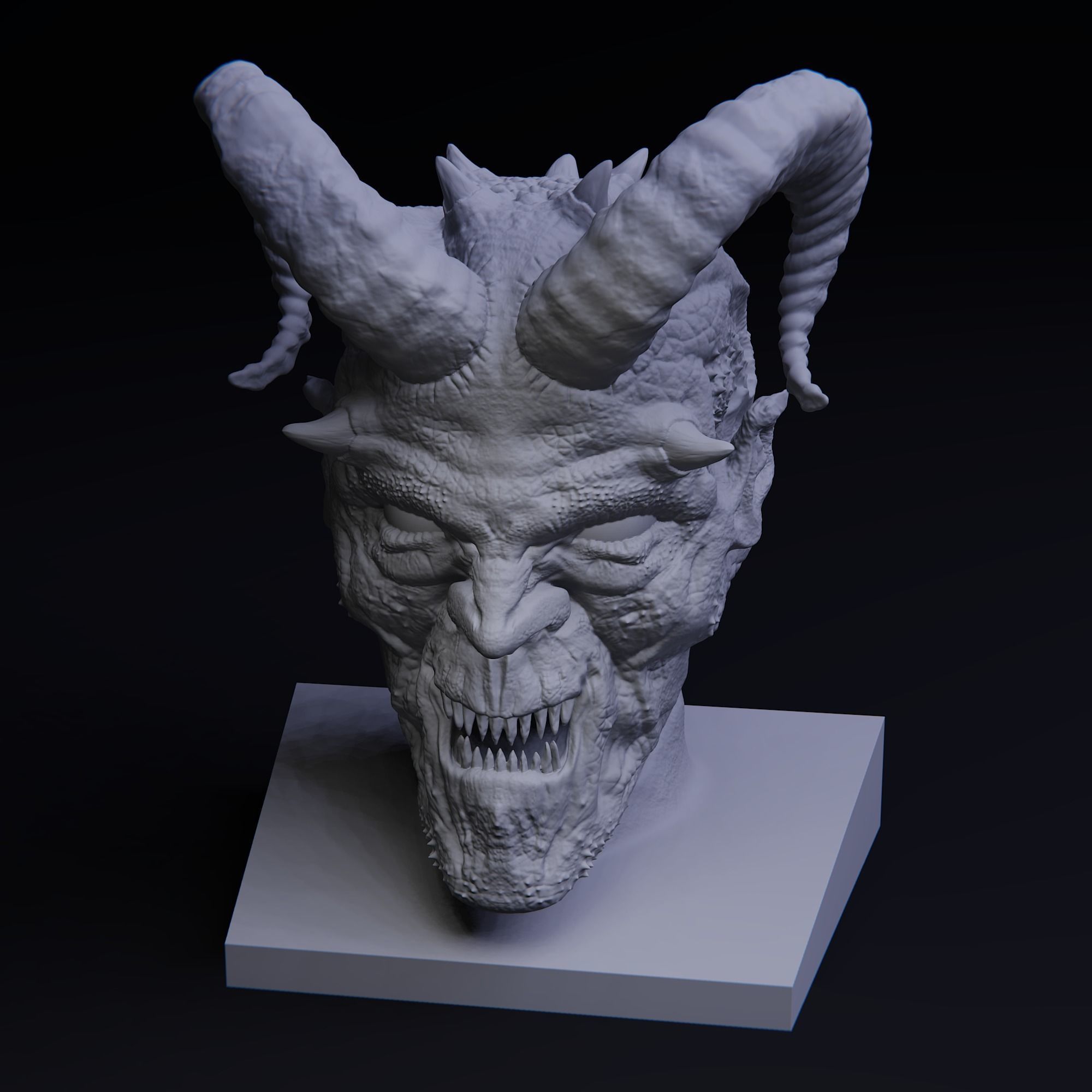Demon statue 3D model_1