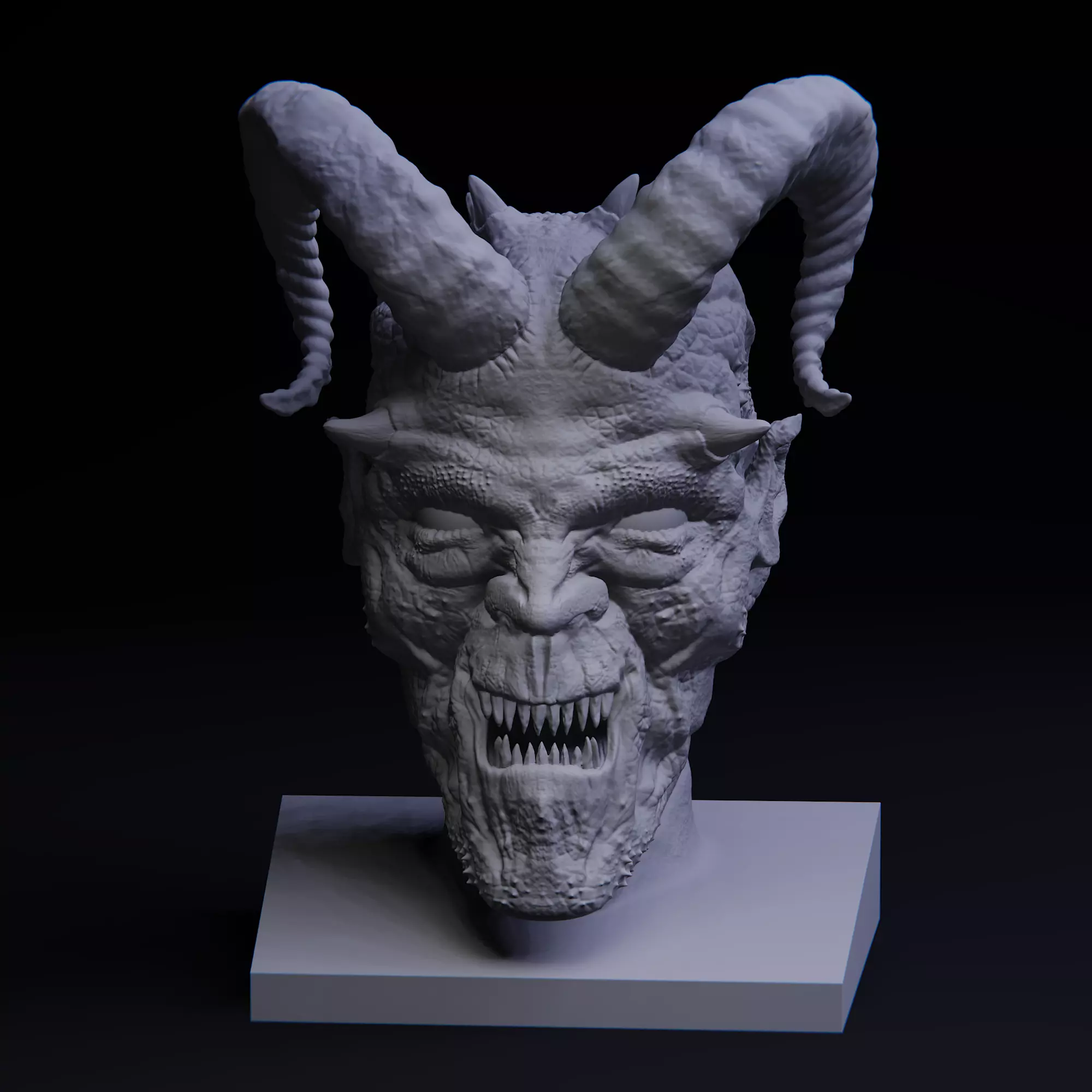 Demon statue 3D model_0