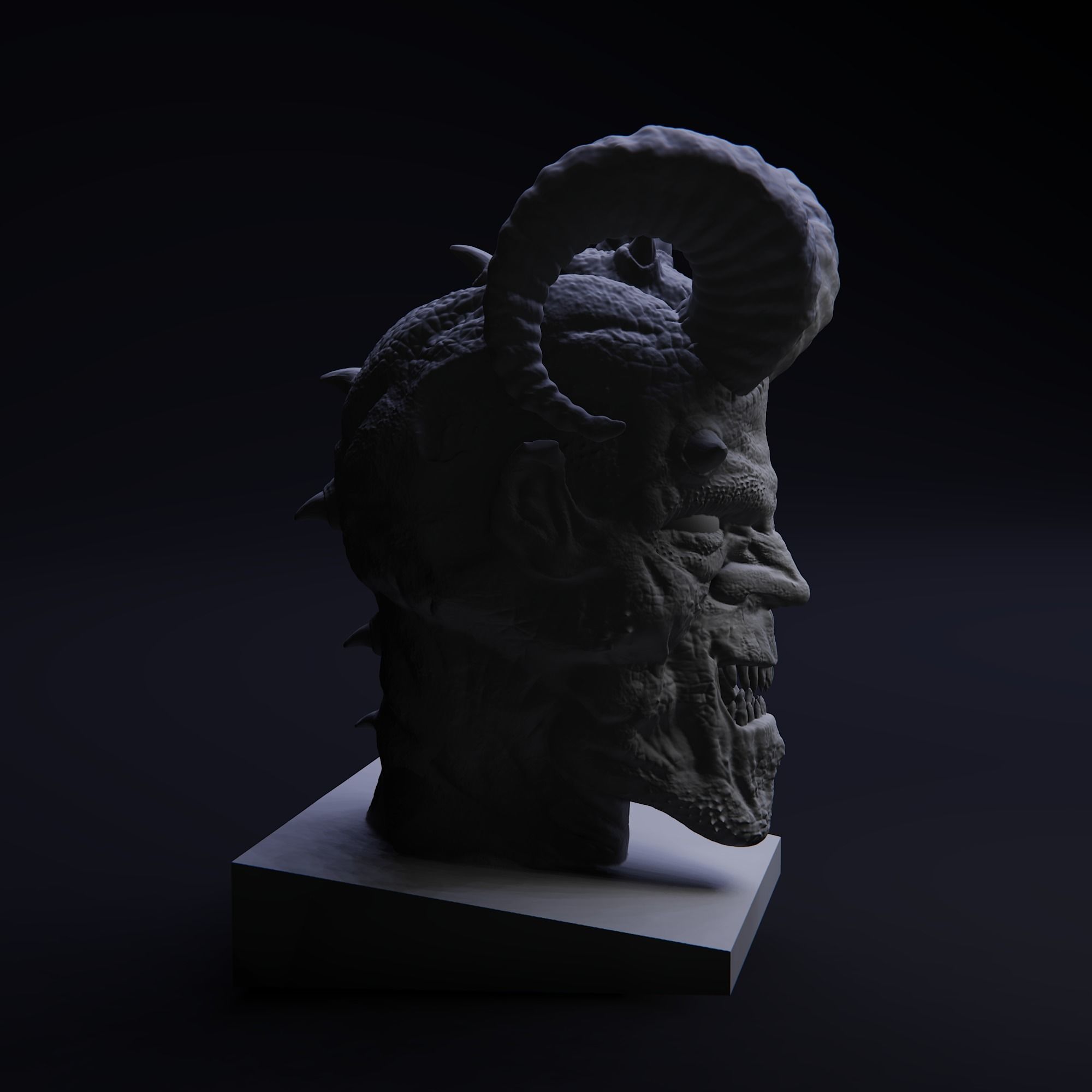 Demon statue 3D model_4