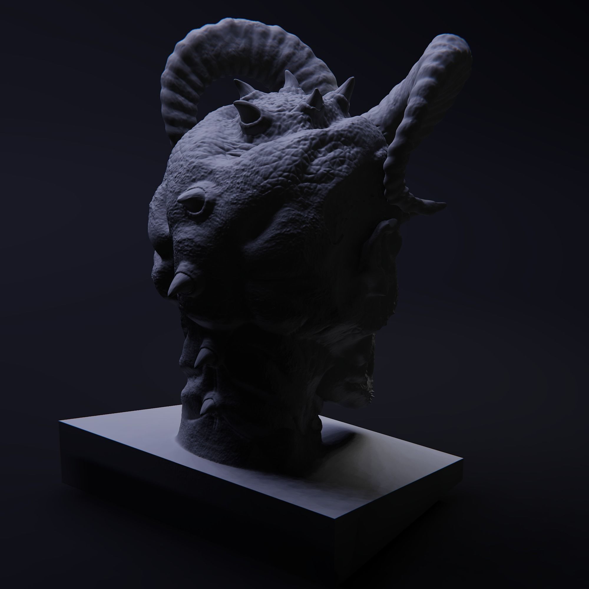 Demon statue 3D model_5