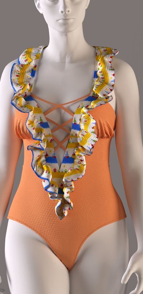 Women swimsuit - swimwear with textures 3D model_3