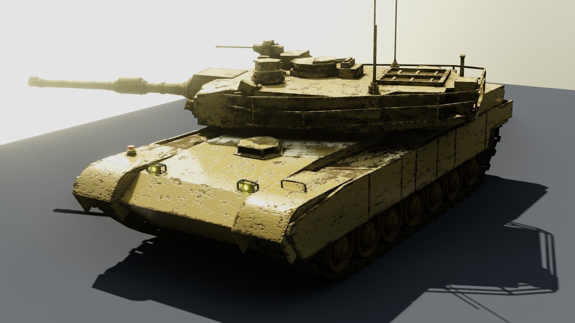 tank for games Low-poly 3D model_17