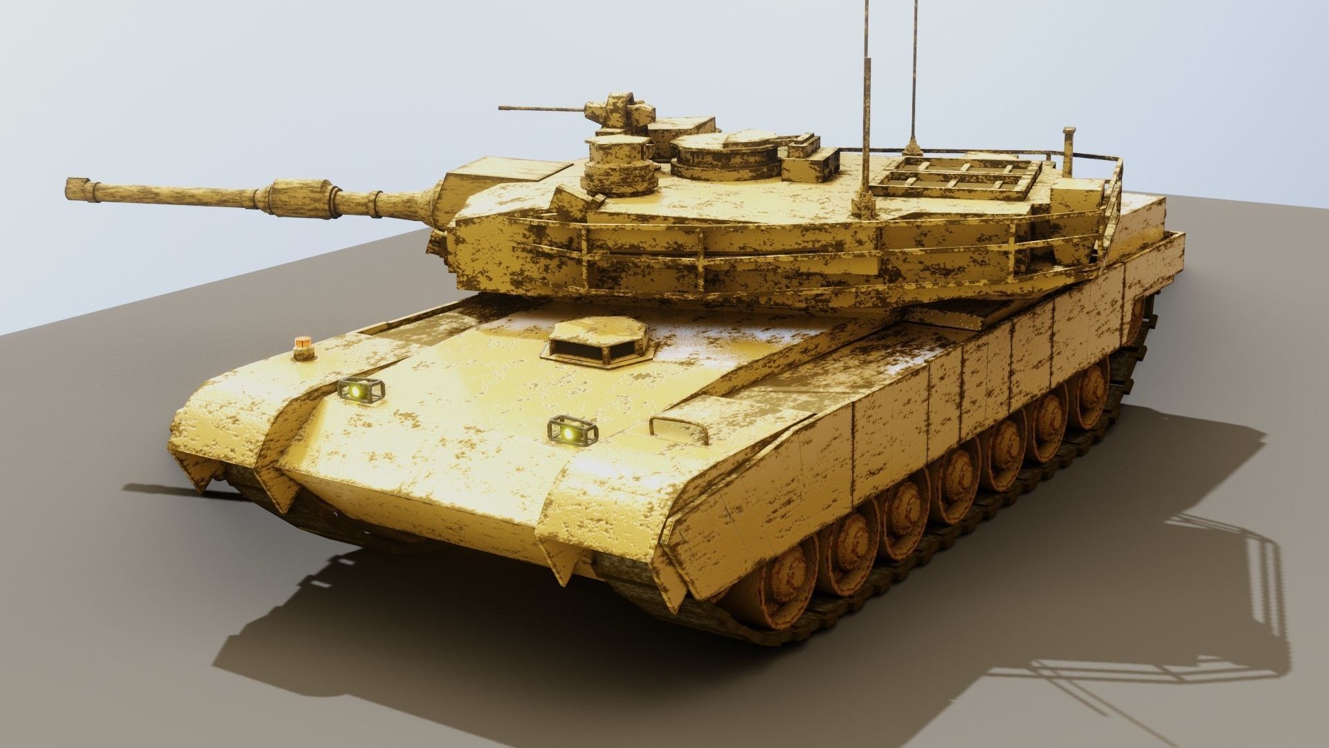 tank for games Low-poly 3D model_3