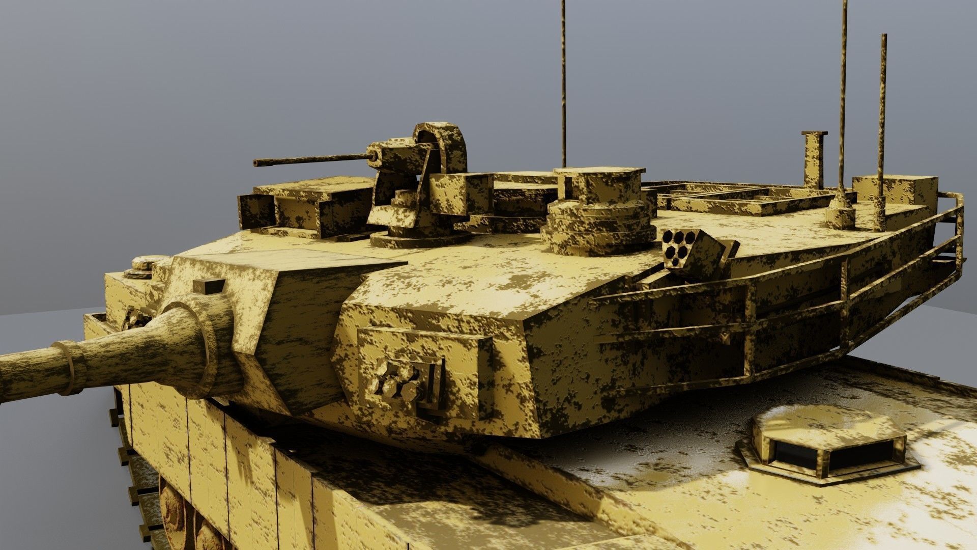 tank for games Low-poly 3D model_6