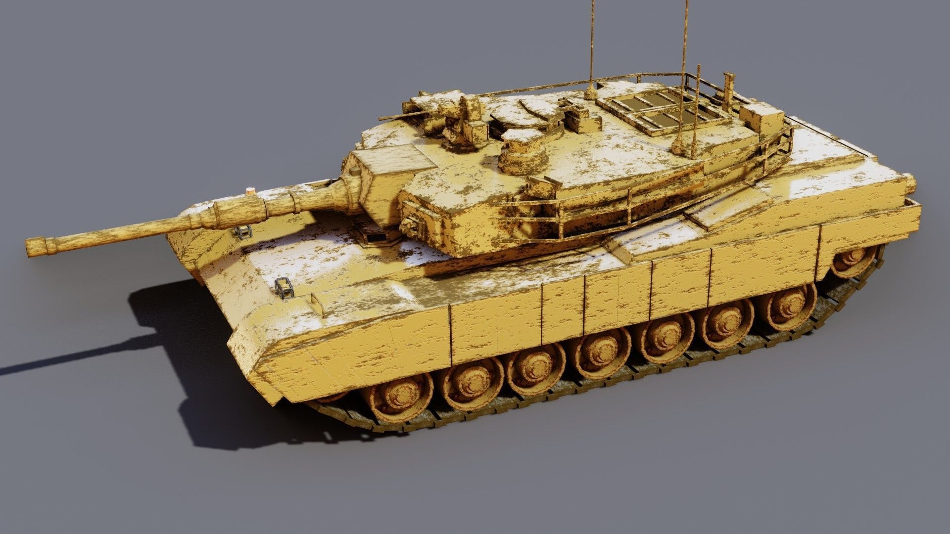 tank for games Low-poly 3D model_15