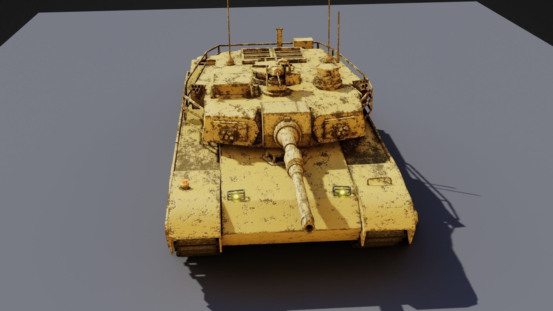 tank for games Low-poly 3D model_5