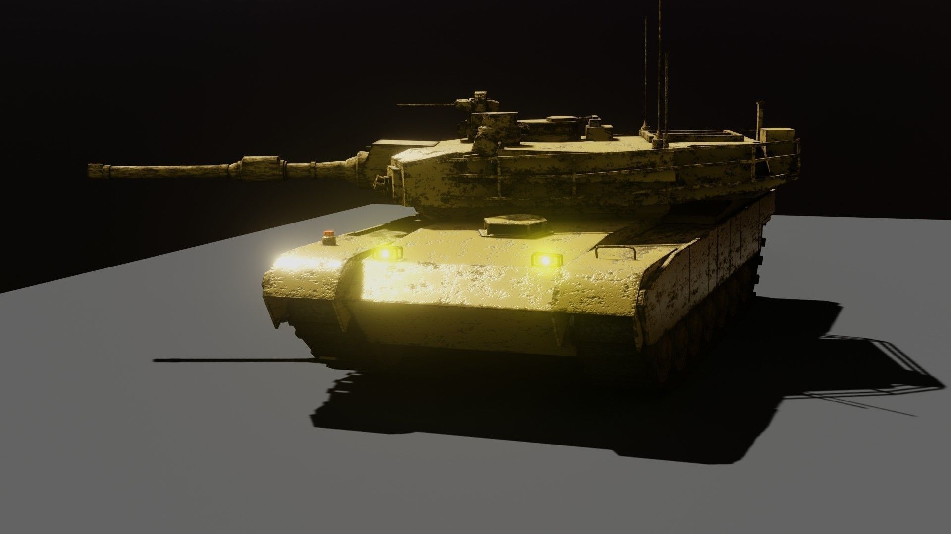 tank for games Low-poly 3D model_8