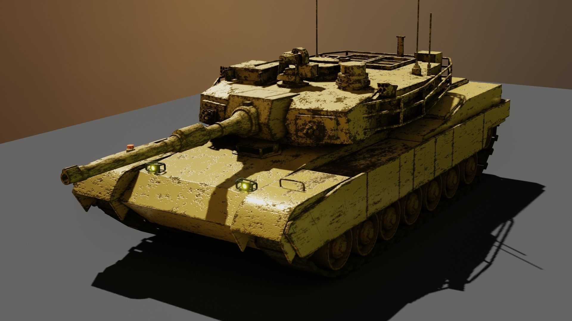 tank for games Low-poly 3D model_16