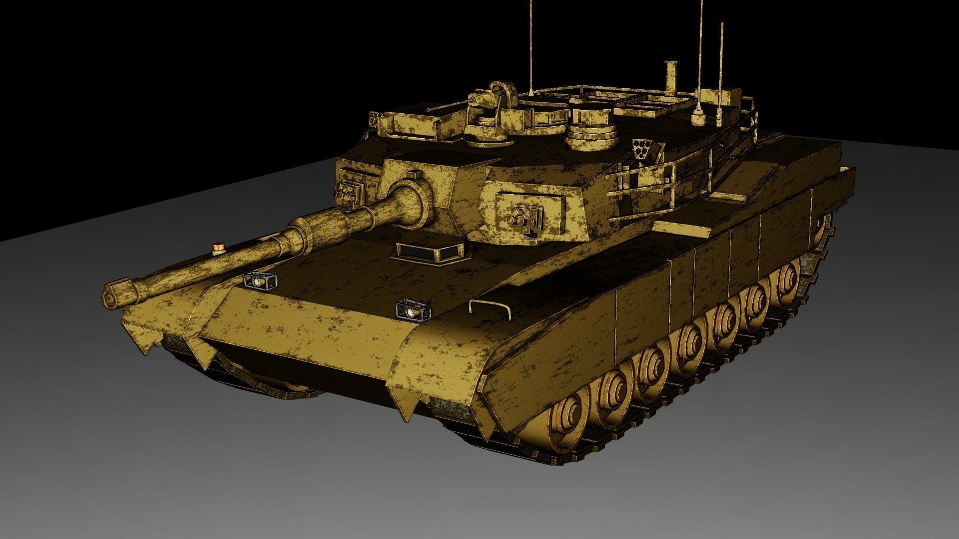 tank for games Low-poly 3D model_10