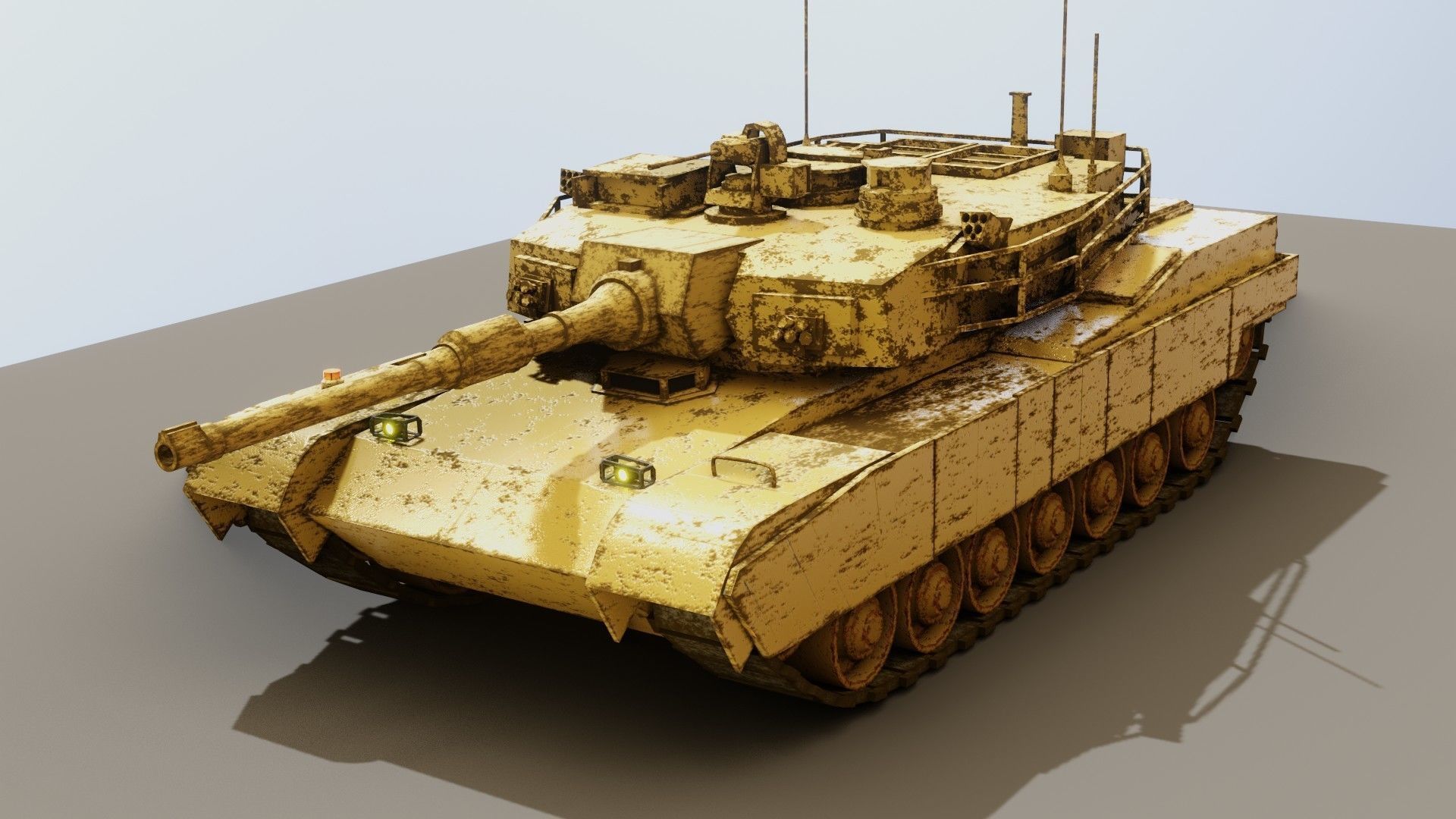 tank for games Low-poly 3D model_14