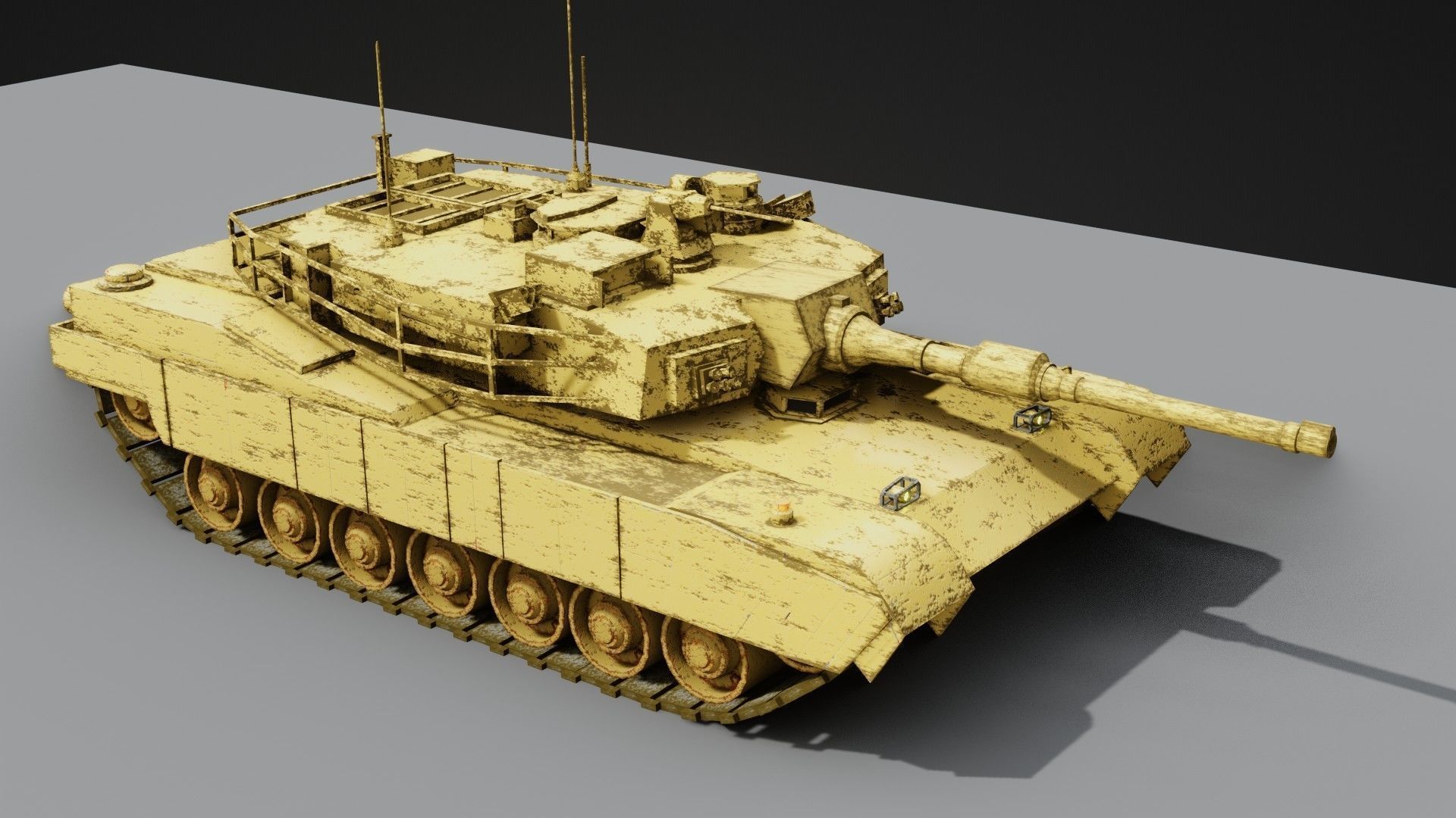 tank for games Low-poly 3D model_4