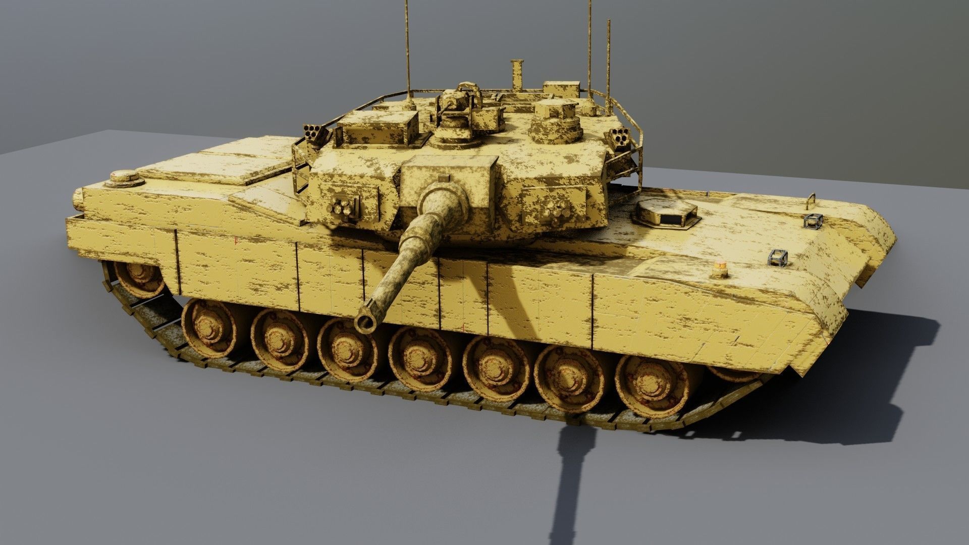 tank for games Low-poly 3D model_1