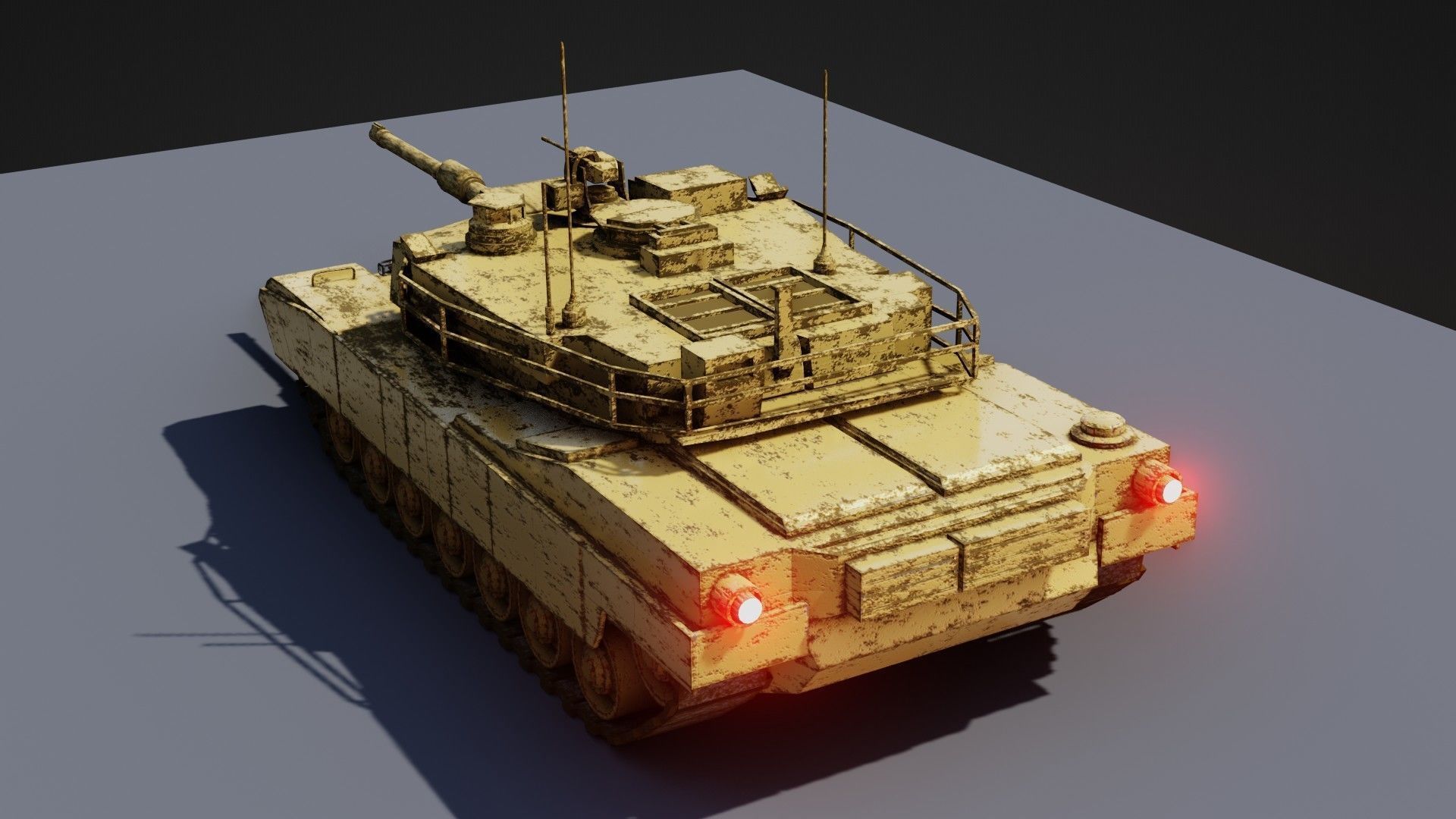 tank for games Low-poly 3D model_12