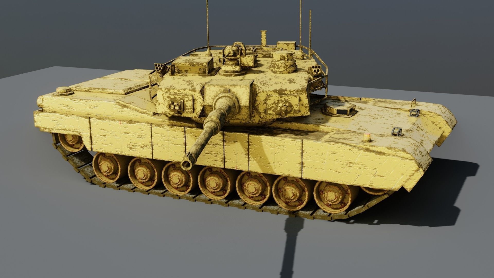 tank for games Low-poly 3D model_9