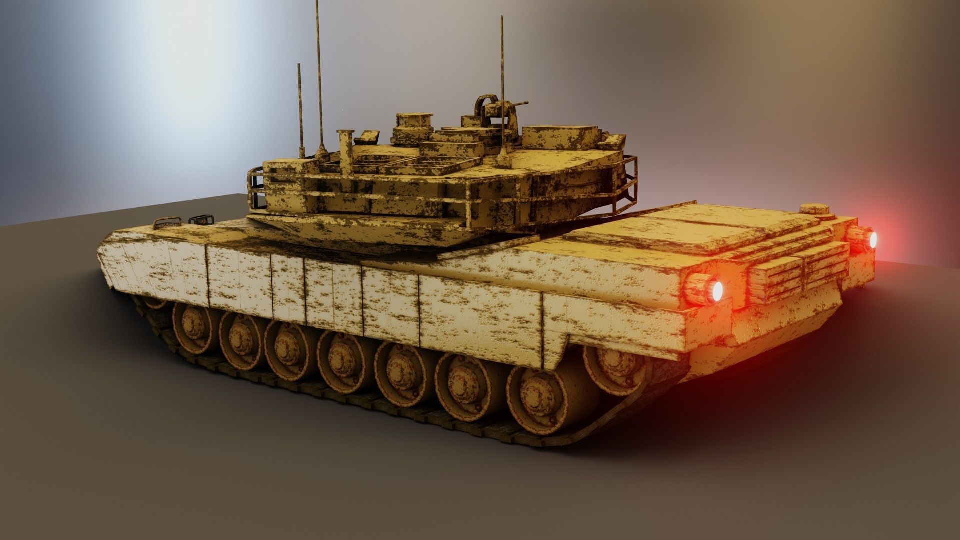 tank for games Low-poly 3D model_7