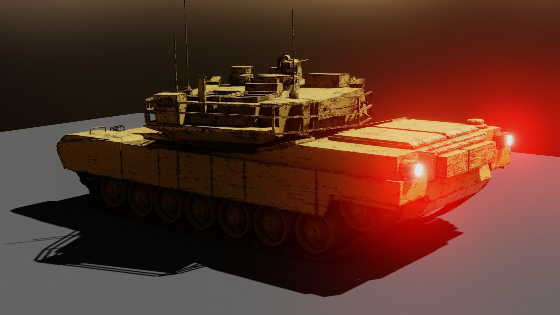 tank for games Low-poly 3D model_11