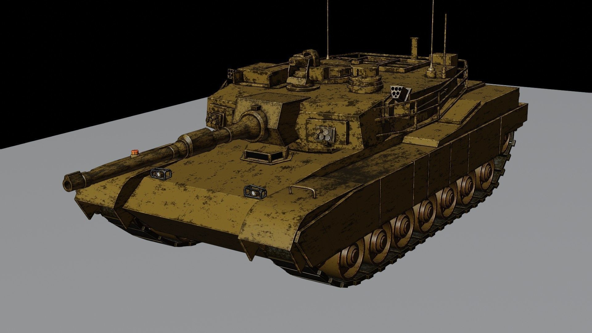 tank for games Low-poly 3D model_18