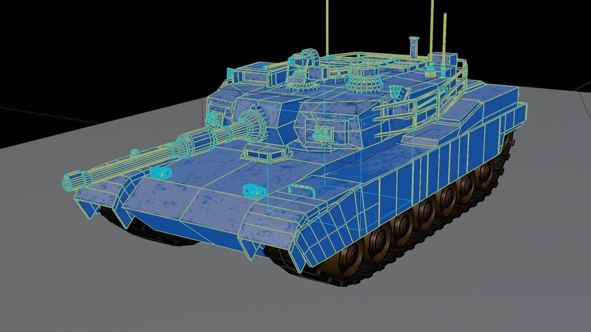 tank for games Low-poly 3D model_19