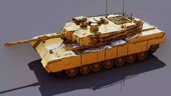 tank for games Low-poly 3D model