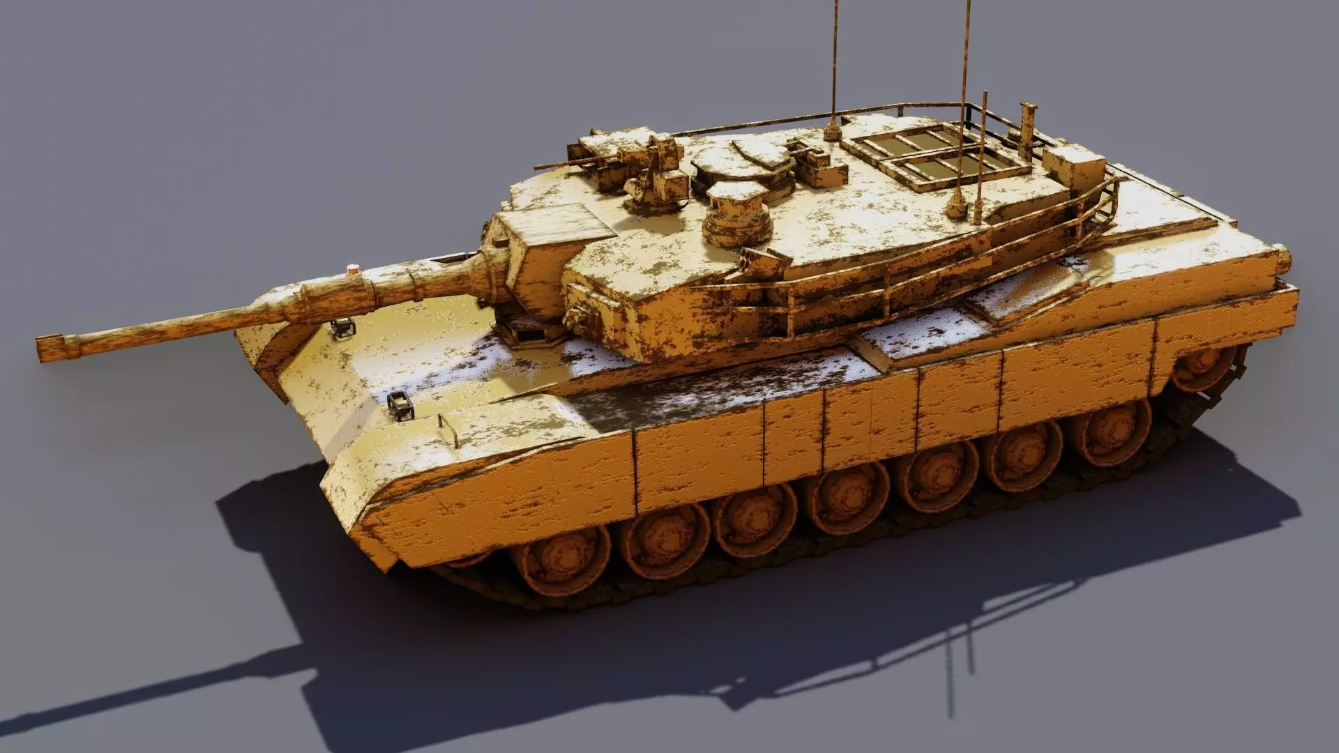 tank for games Low-poly 3D model_0
