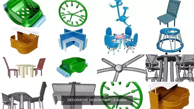 DECORATIVE DESIGN PACK 3D Model Collection