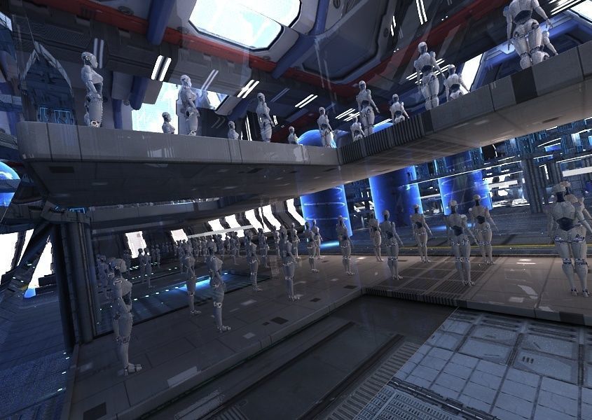 Sci Fi Factory Interior 3D model_19