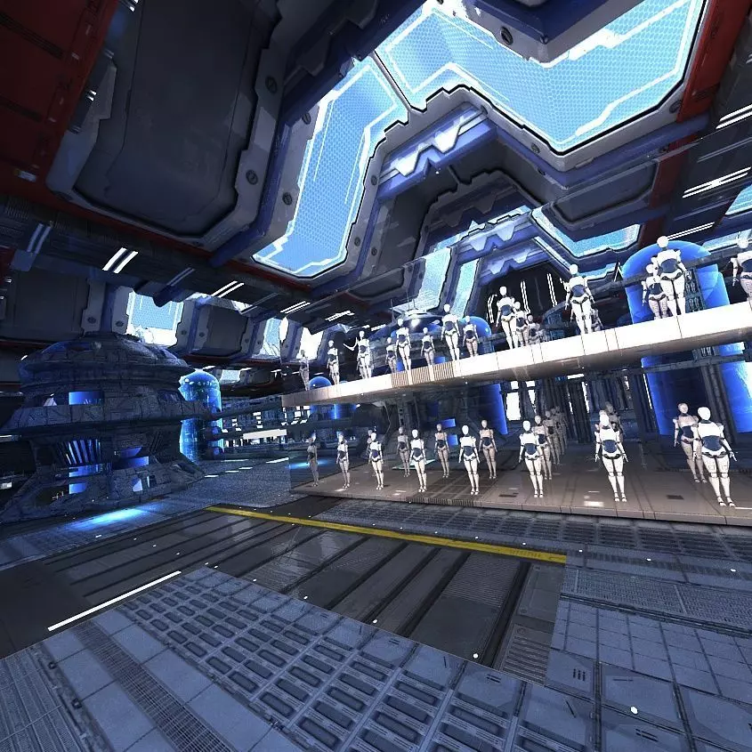 Sci Fi Factory Interior 3D model_0