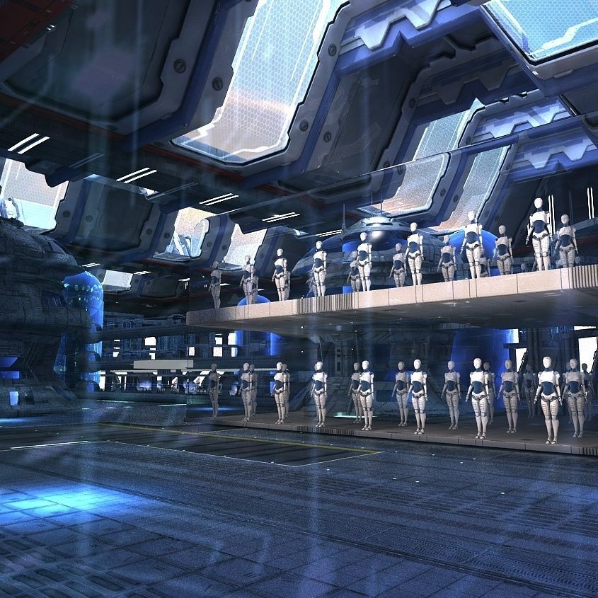 Sci Fi Factory Interior 3D model_29