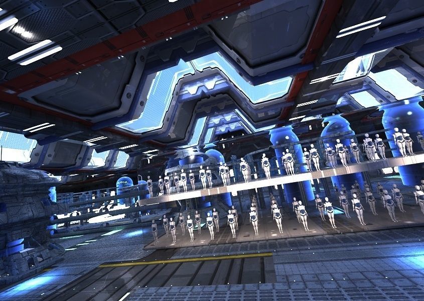 Sci Fi Factory Interior 3D model_8