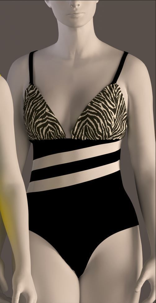 Women swimsuit - swimwear with textures 3D model_5