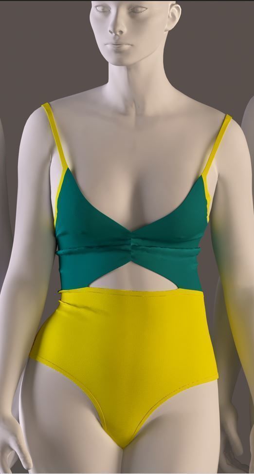 Women swimsuit - swimwear with textures 3D model_4