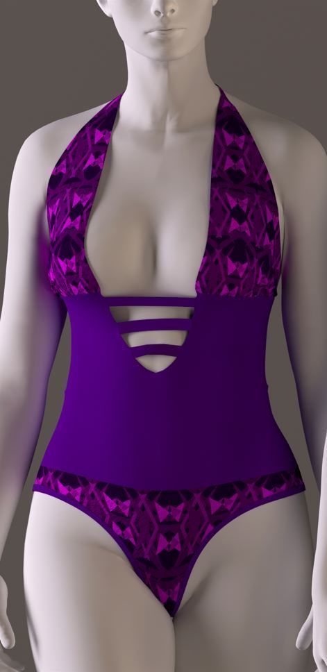 Women swimsuit - swimwear with textures 3D model_3
