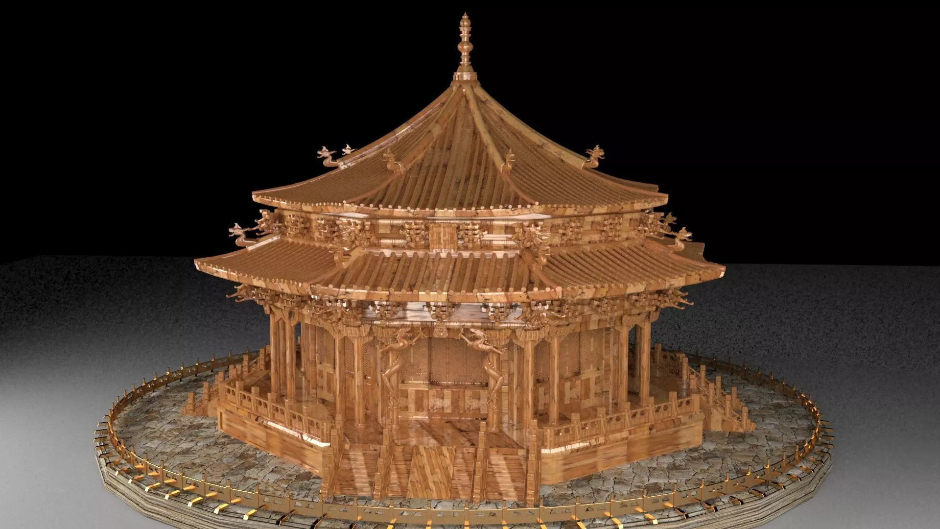 Chinese ancient house 3D model_0