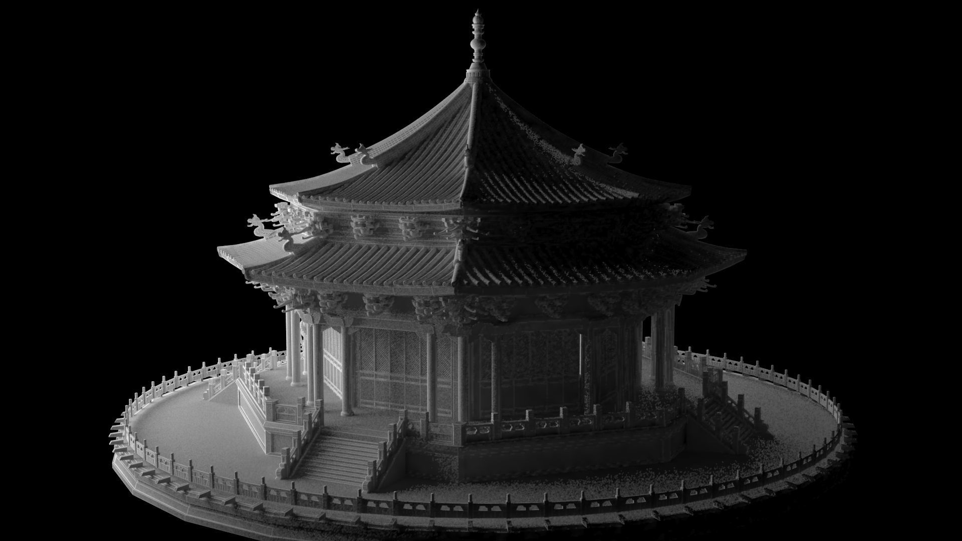 Chinese ancient house 3D model_5