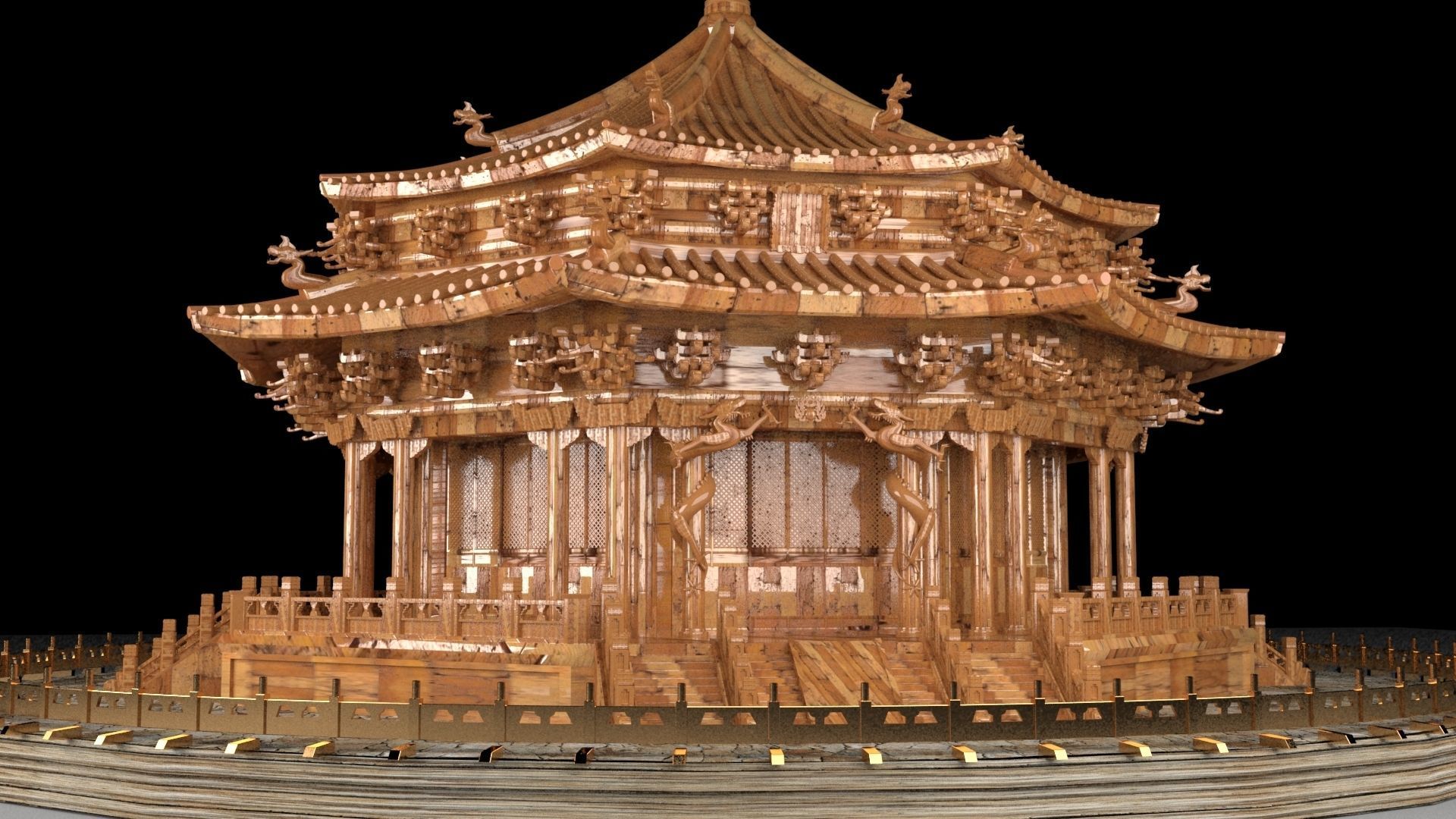 Chinese ancient house 3D model_1