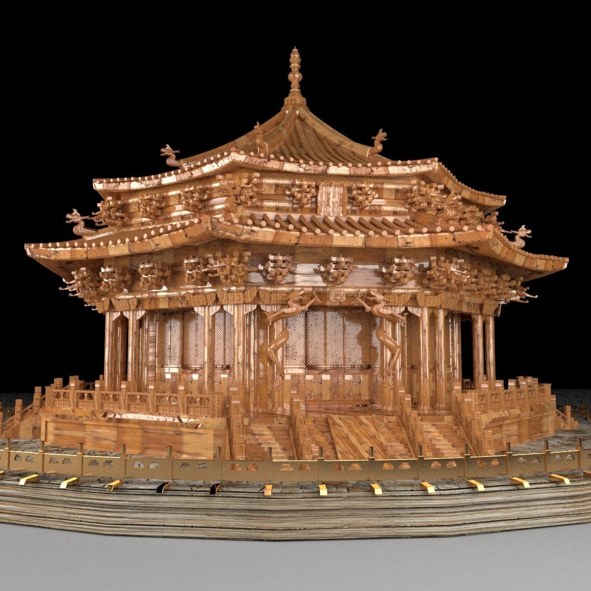 Chinese ancient house 3D model_4