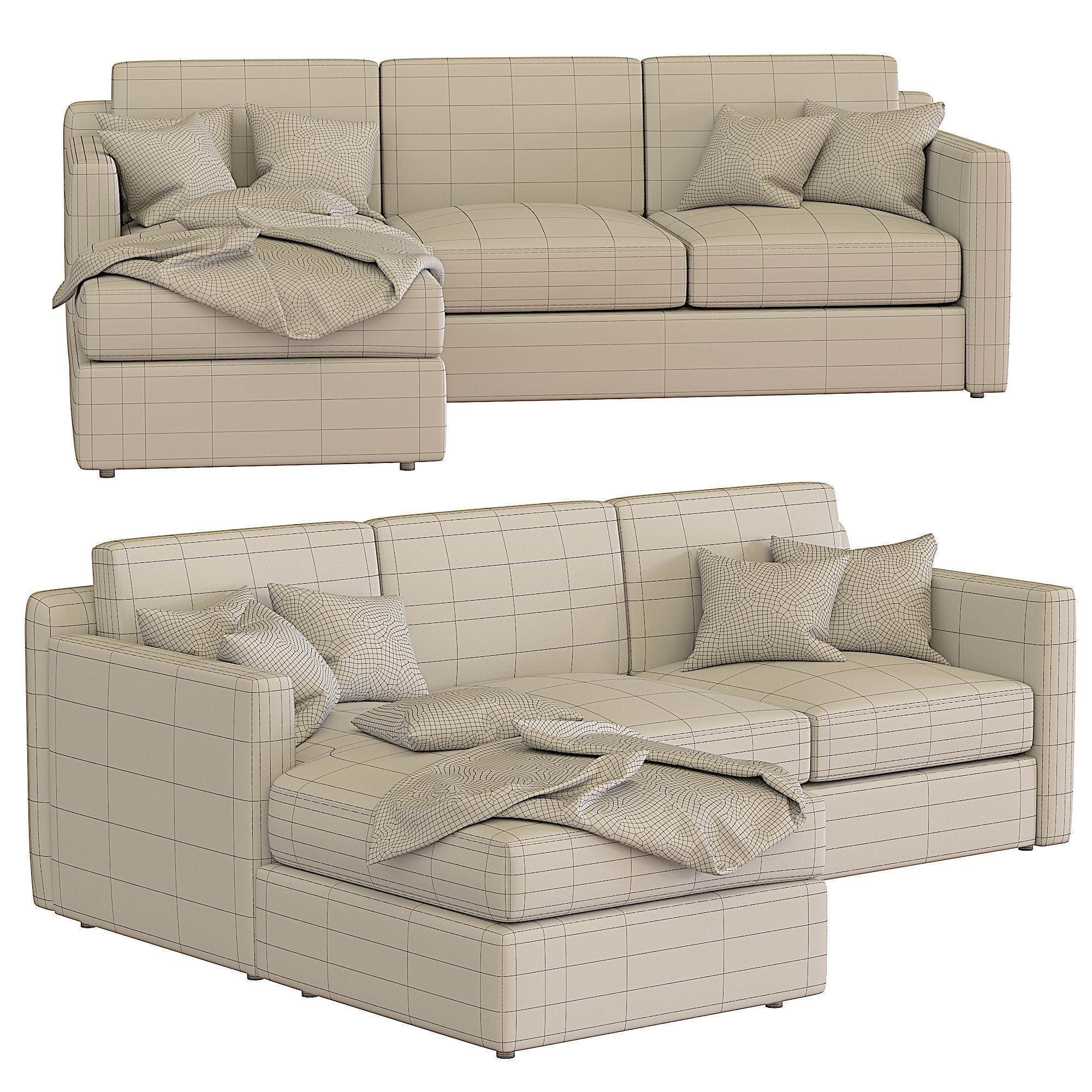 Barrett II Reversible Sectional 3D model_2