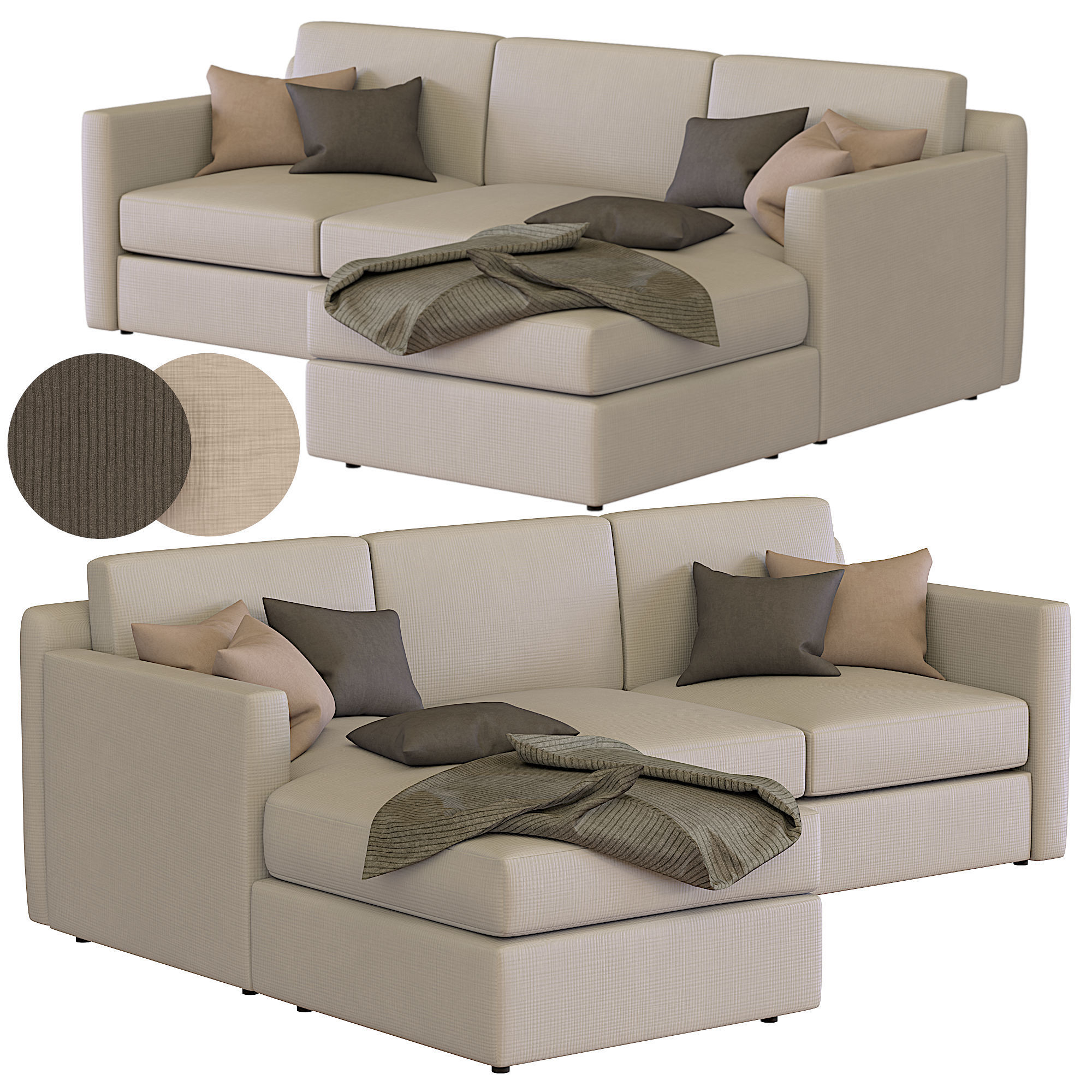 Barrett II Reversible Sectional 3D model_1