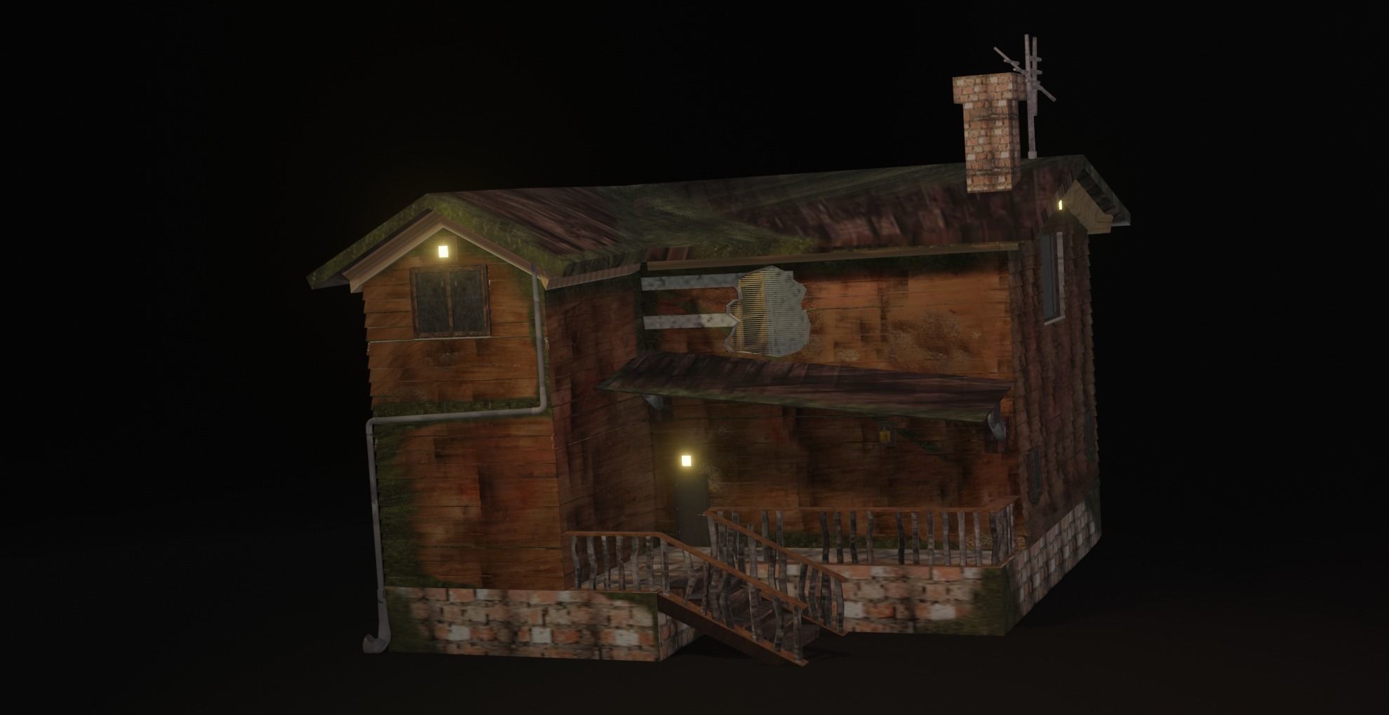 Haunted House 3d Low-poly 3D model_17