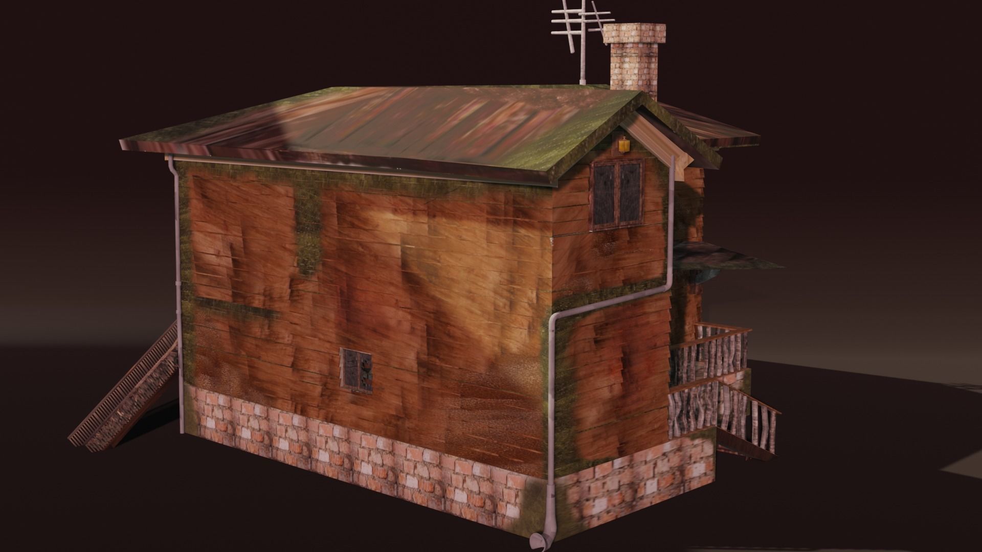 Haunted House 3d Low-poly 3D model_4