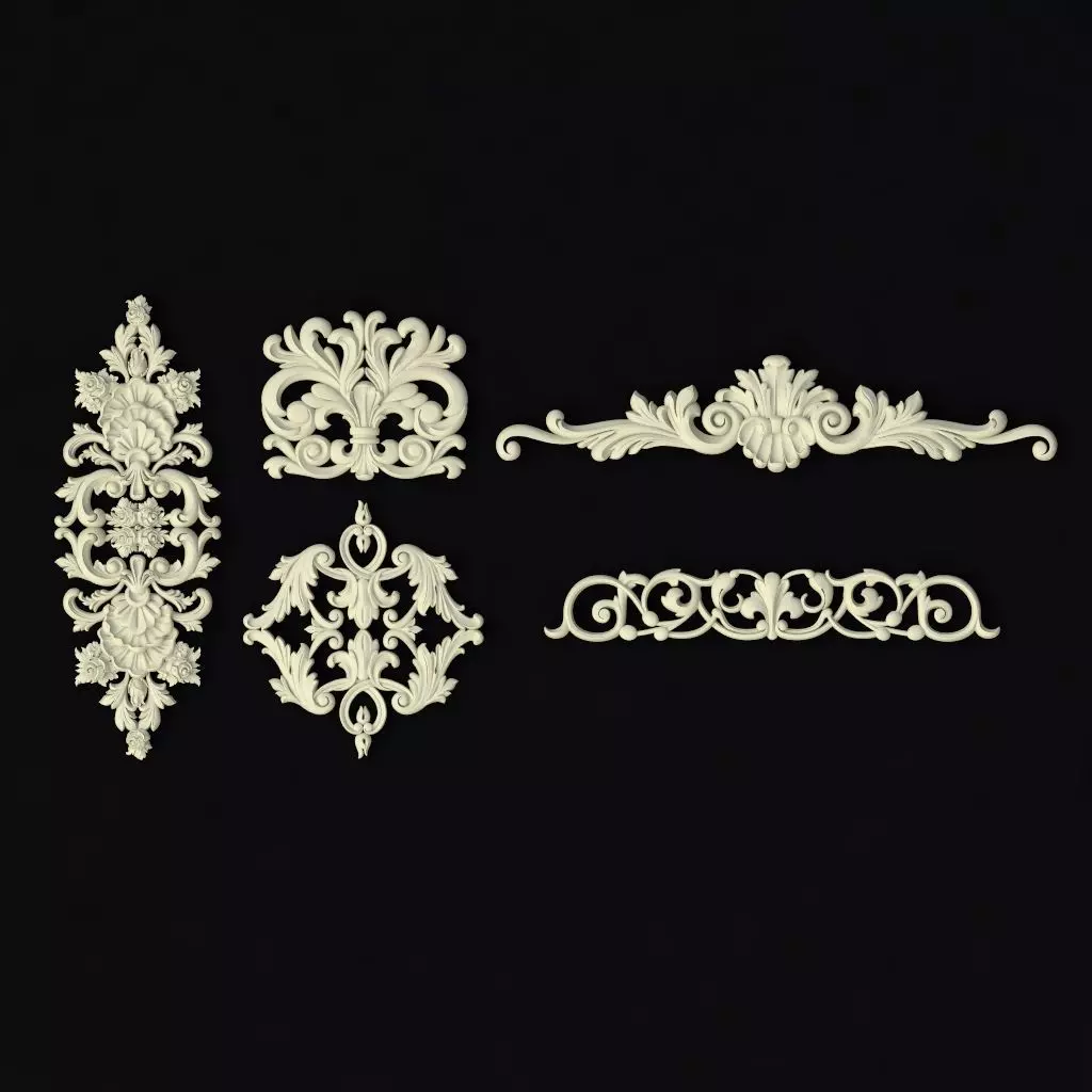 5 high-quality center decors for furniture ornaments 3D model_0