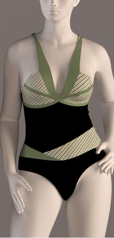 Women swimsuit - swimwear with textures 3D model_5