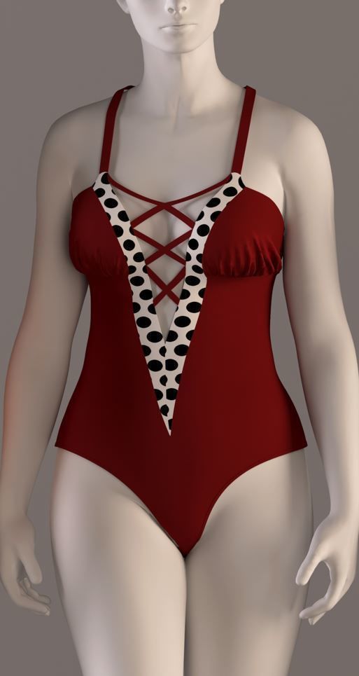 Women swimsuit - swimwear with textures 3D model_4