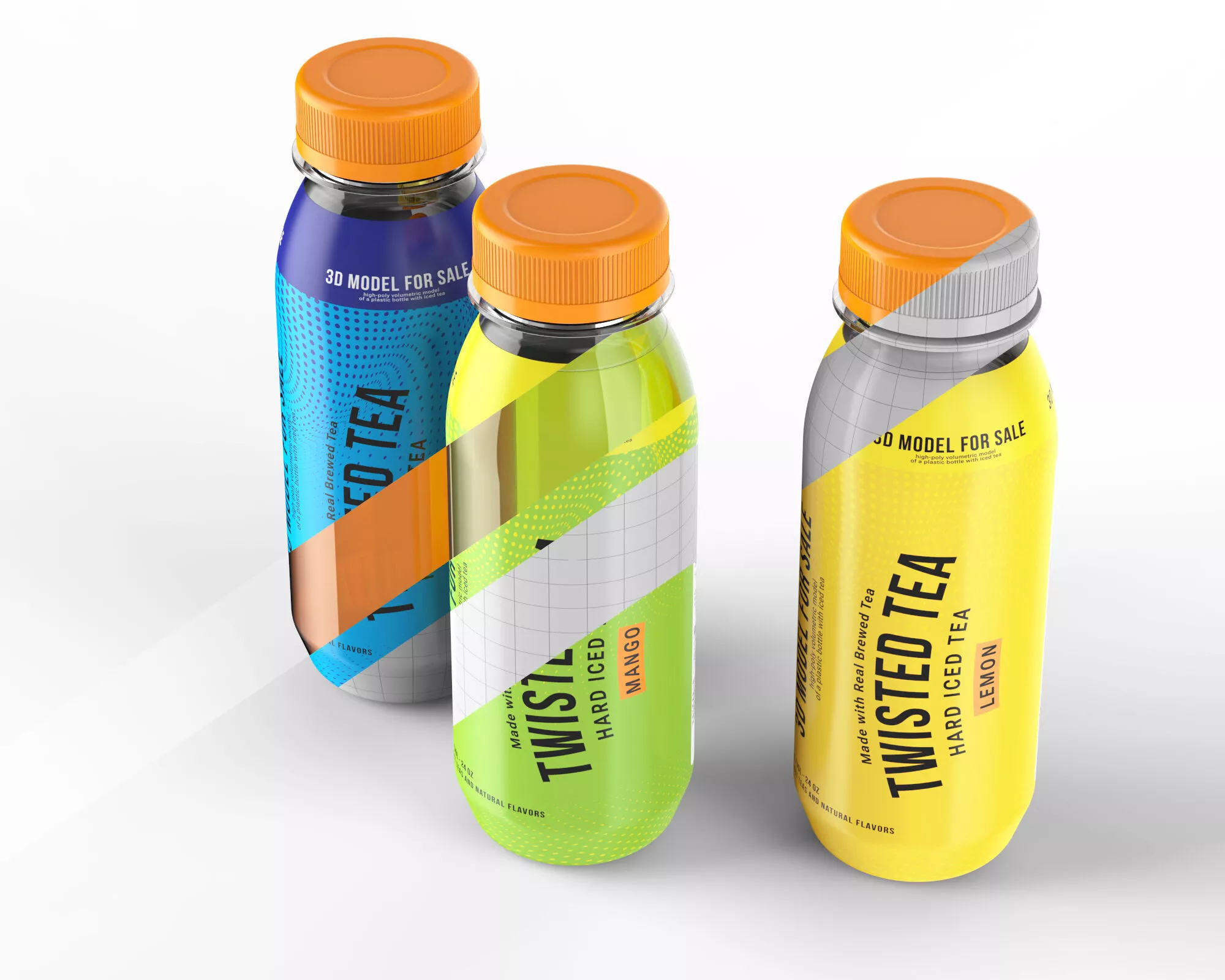 Ice tea plastic bottle 24 oz Free 3D model