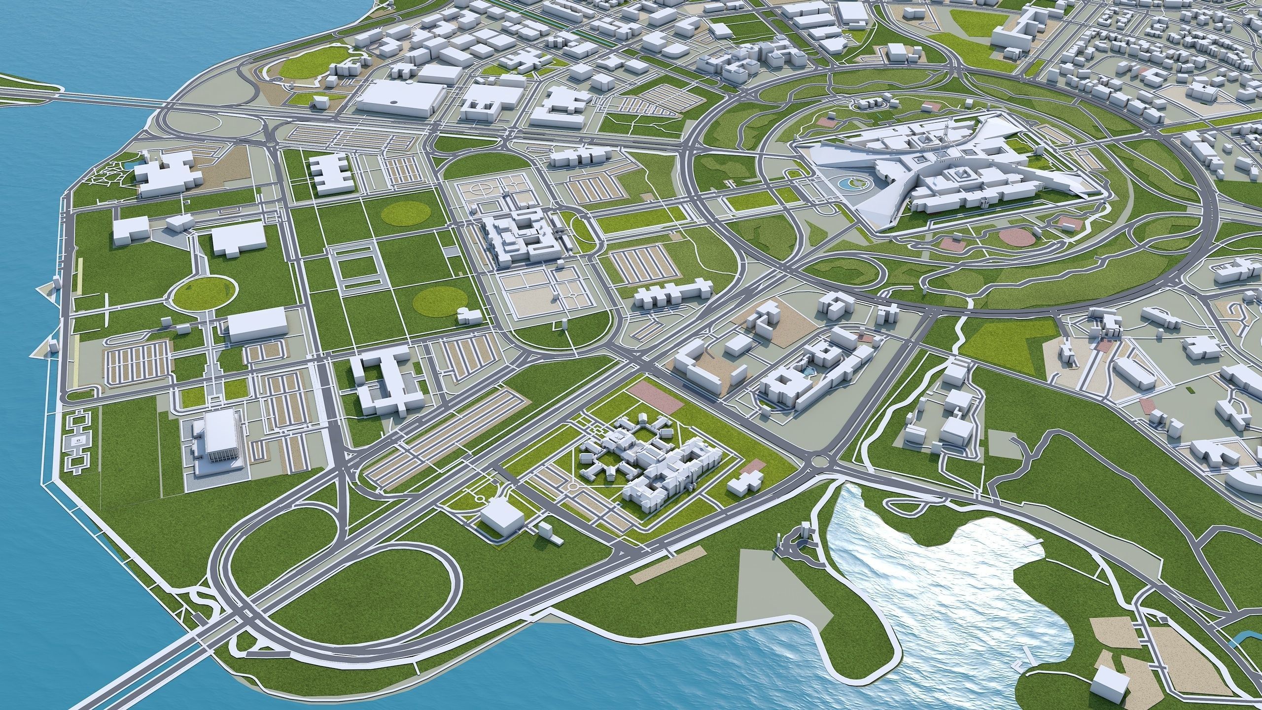 Canberra Downtown Australia Low-poly 3D model_7