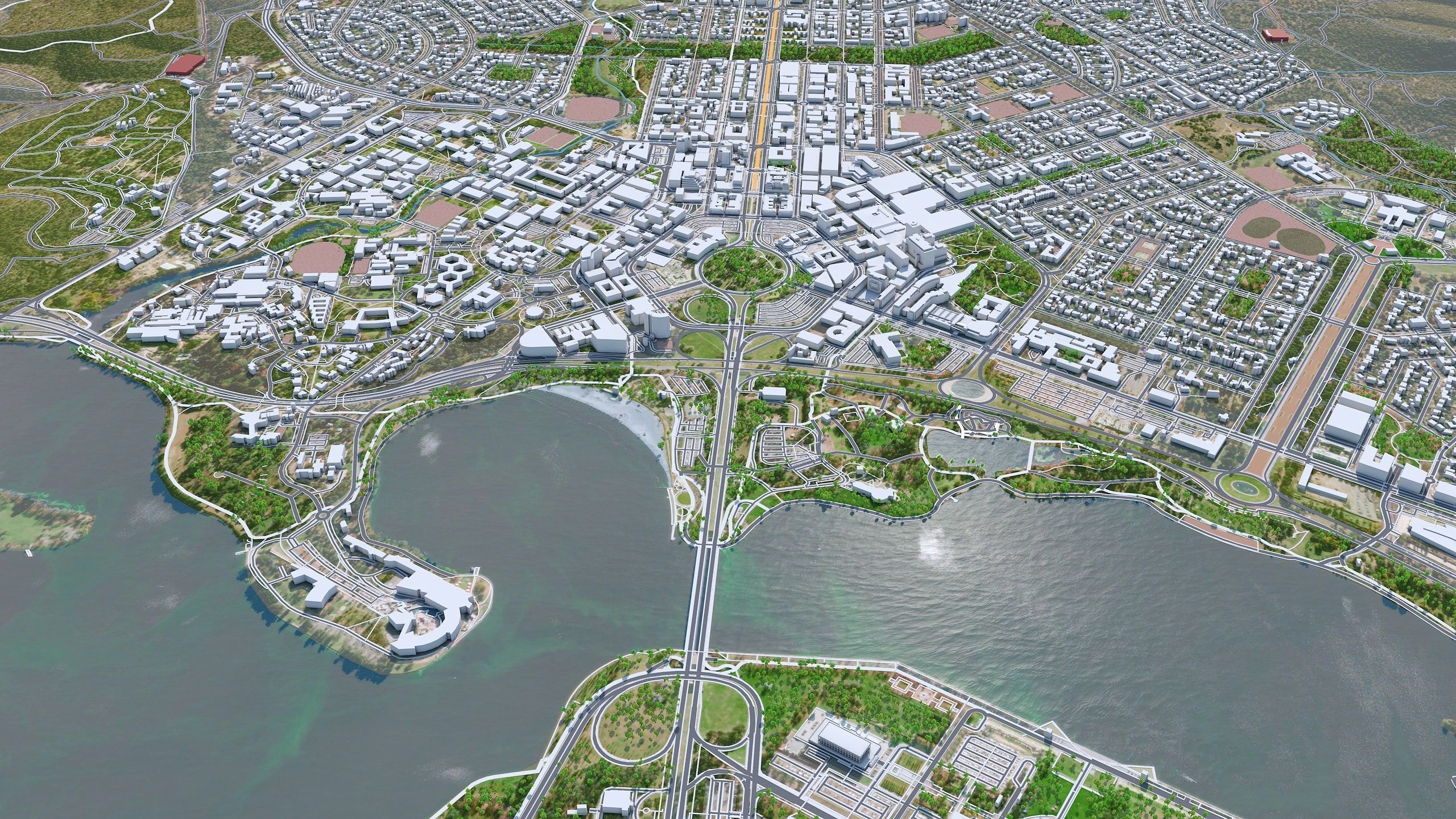 Canberra Downtown Australia Low-poly 3D model_2