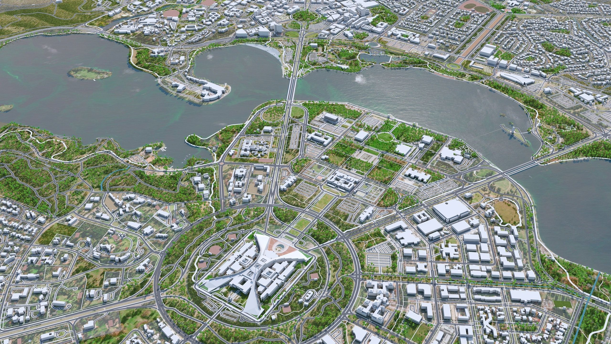 Canberra Downtown Australia Low-poly 3D model_3