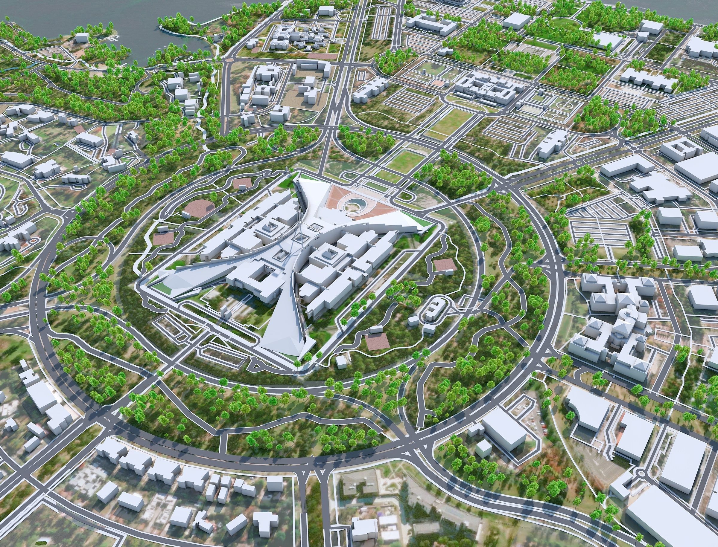 Canberra Downtown Australia Low-poly 3D model_12