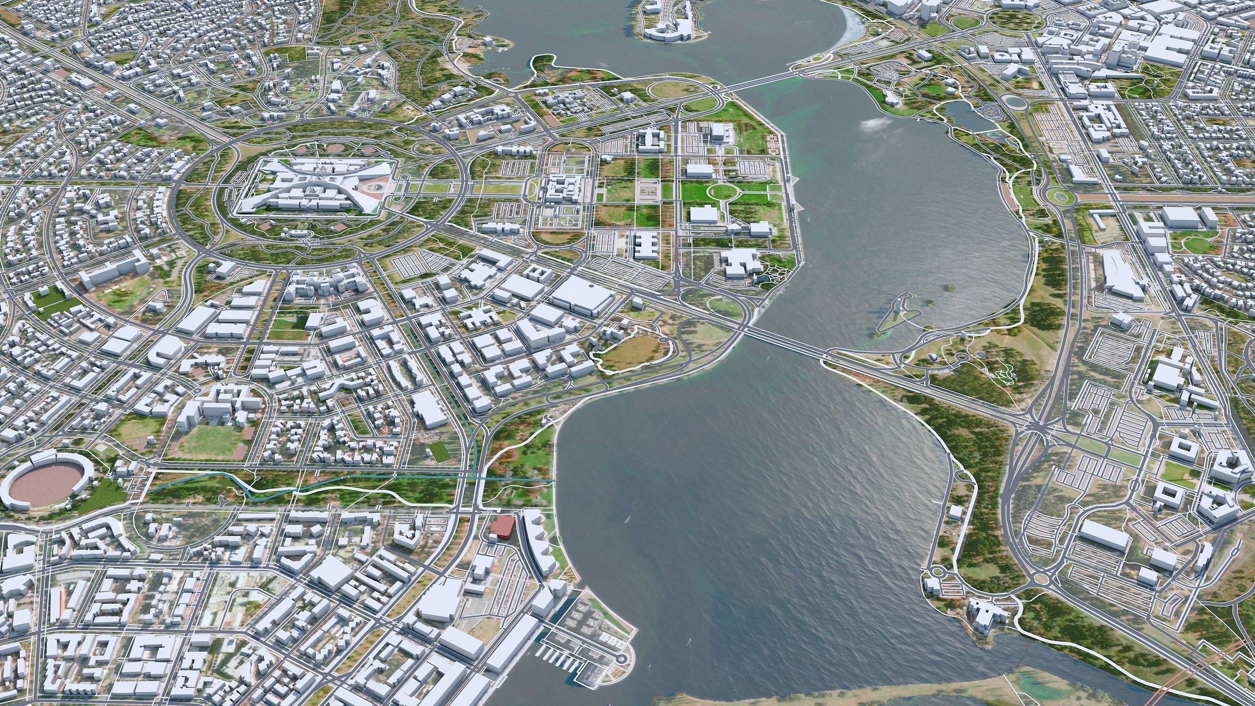 Canberra Downtown Australia Low-poly 3D model_4