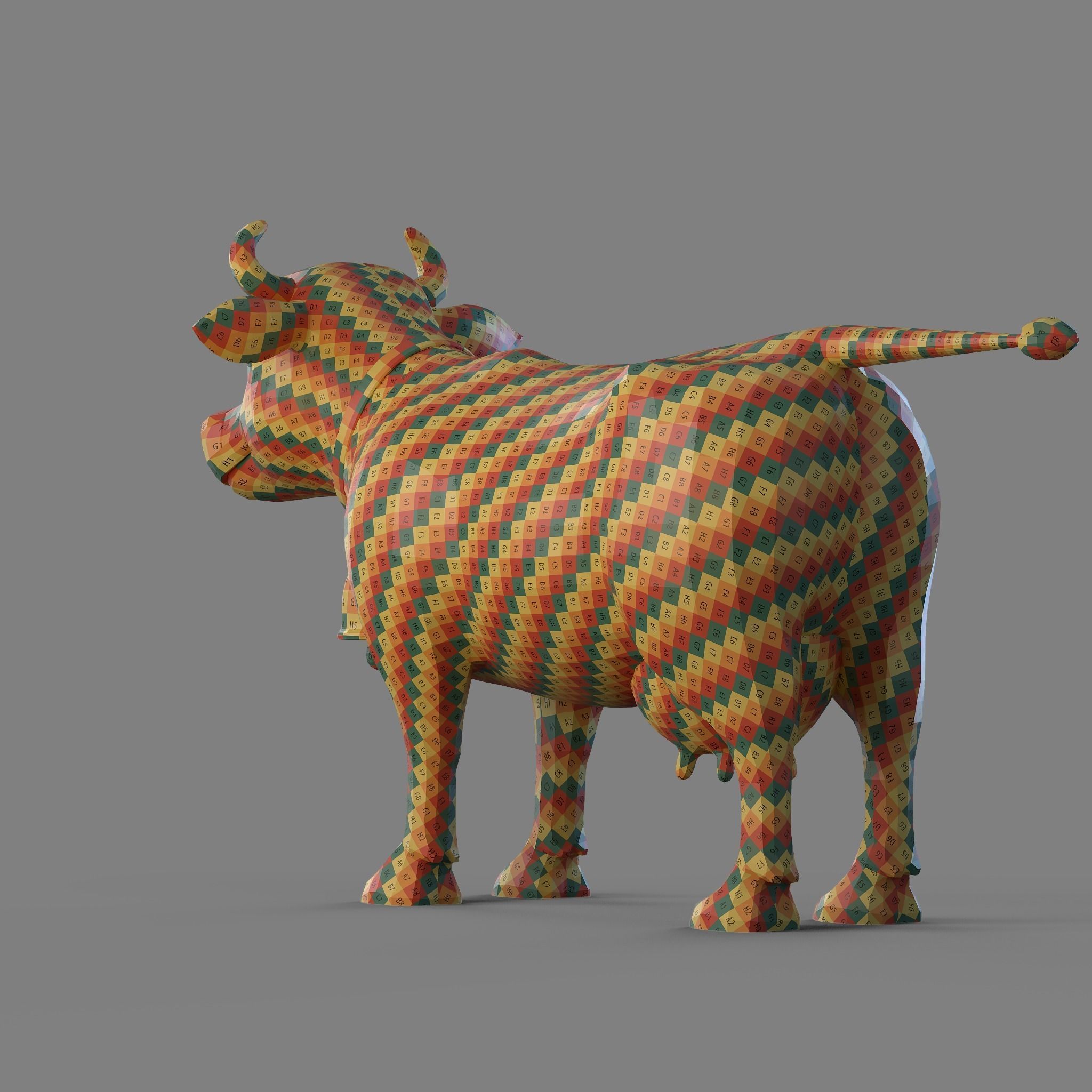Cartoon Cow 3D model_16